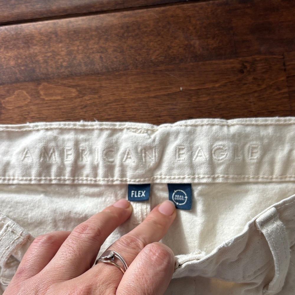 American Eagle Outfitters Cream Jean Shorts - Picture 2 of 4
